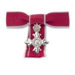 MBE mini medal, bow